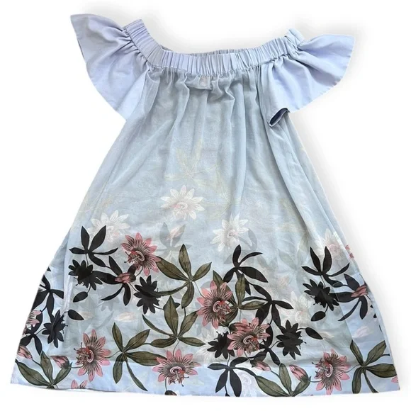 Ted Baker Blue Ruffled Smocked Coverup Dress - Picture 7 of 8